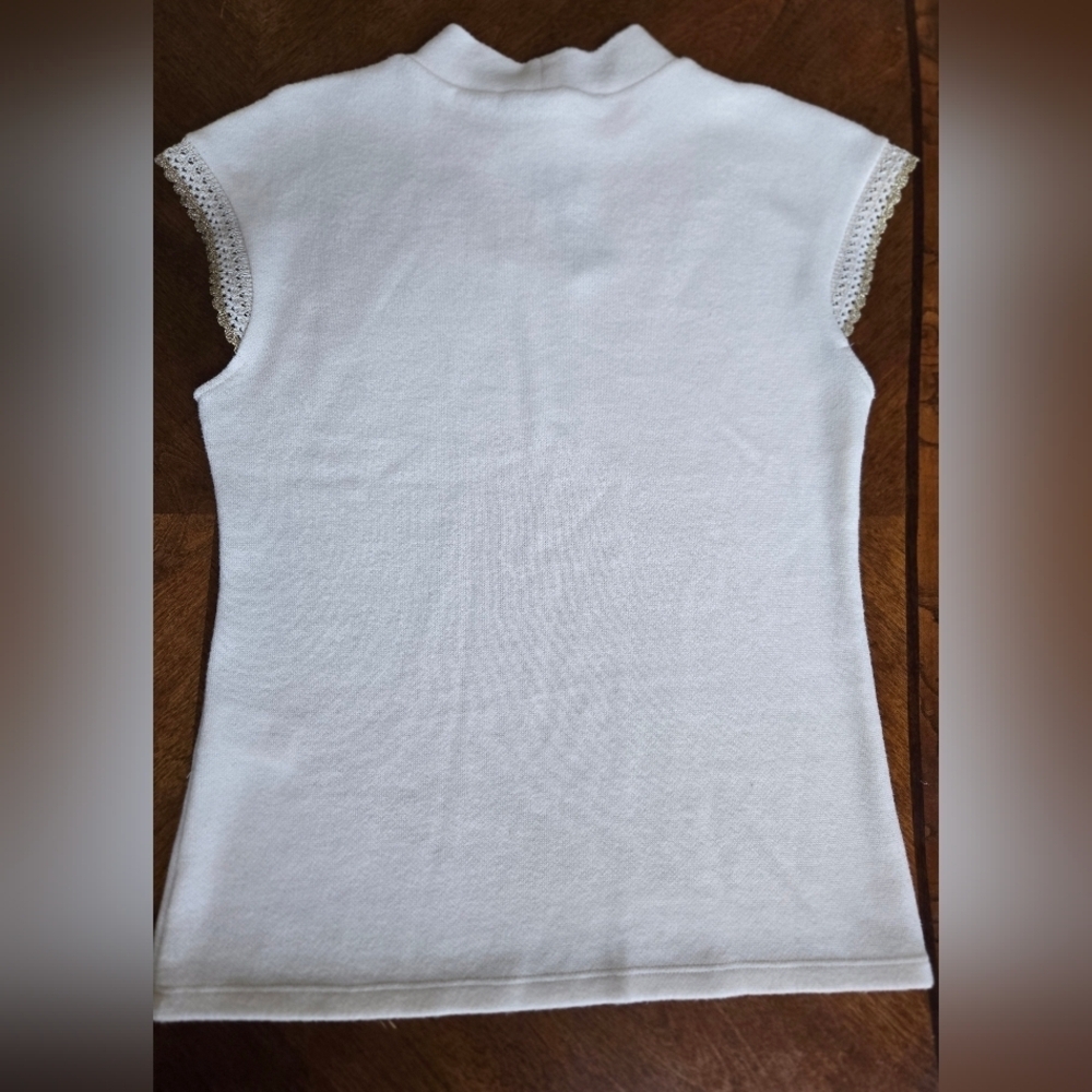Zara, Elegant Cream Women's Top. Sz M - Picture 9 of 10